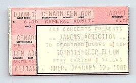 Jane&#39;s Addiction Concert Ticket Stub January 12 1989 Dallas Texas - £19.07 GBP