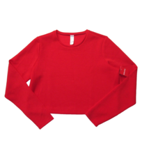 NWT Spanx AirEssentials Cropped Long Sleeve Top in Red Airluxe Knit L - £49.61 GBP