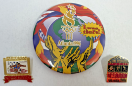 Lot of 3 Atlanta 1996 &quot;I Was There!&quot; Olympic Pins -Athletics/Stone Mount... - £7.51 GBP