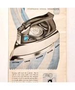 1957 Hoover Iron Stainless Soleplate Advertisement Appliances Ironing DWJJ6 - $19.99