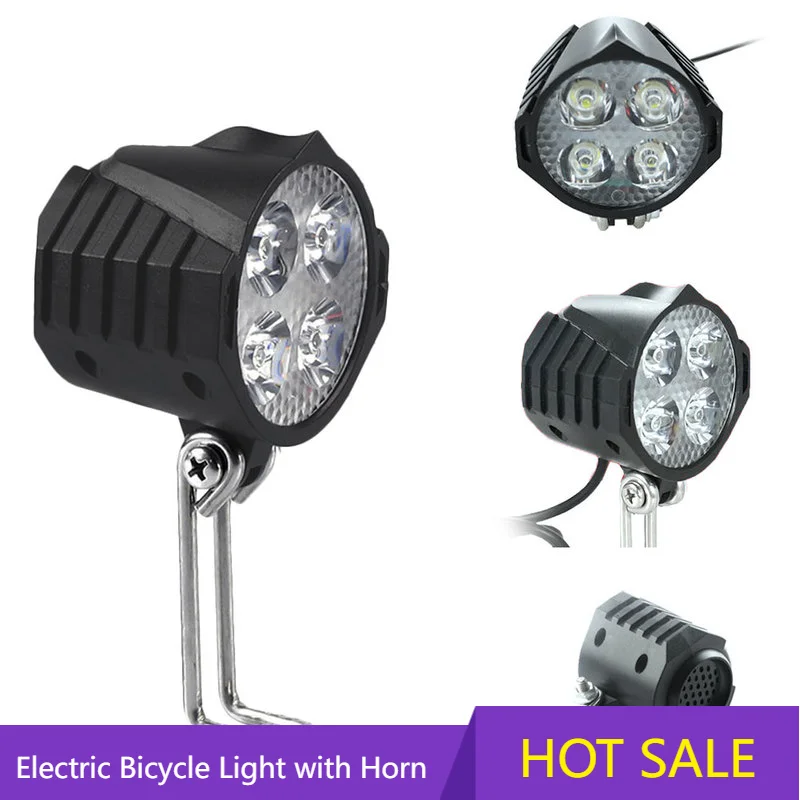 Ebike E-Bike 12V 24V 36V 48V 60V 72V Electric Bicycle Light with Horn Waterproof - £13.97 GBP+