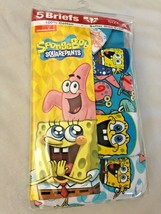 Boy&#39;s Underwear Spongebob Briefs Size 4 Squarepants Patrick Cotton 5 Pai... - £12.82 GBP
