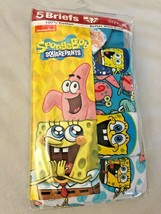 Boy&#39;s Underwear Spongebob Briefs Size 4 Squarepants Patrick Cotton 5 Pai... - $16.33