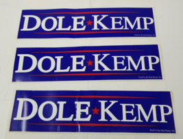 Dole Kemp 1996 President Set of 3 Bumper Stickers Robert Dole Jack Kemp - £12.00 GBP