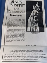 Virgin Mary Statue Visits Connecticut Dioceses January 1975 Pope Pius XII - $26.25