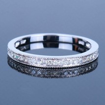 14k White Gold 0.70Ct White Moissanite Wedding Band Anniversary Ring in Size 6.5 - £195.75 GBP