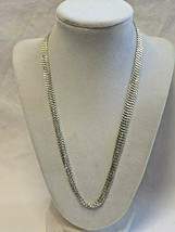 Sterling Silver Multi Strand Box Bead Chain Necklace 16.39g Jewelry 20&quot; Lobster - £47.36 GBP