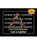 Rare Personalized Softball Catcher Poster Unique Inspirational Gift - $24.99+