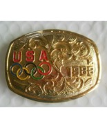 Vintage USA Olympics Belt Buckle 1988 3.1/4&quot; x 2.5 - $430.02 MXN