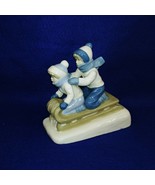 Figurine Sled Ride Children Paul Sebastian 1992 Porcelana De Cuernavaca ... - $939.88 MXN