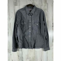 Panhandle Womens Shirt Black Gray White Print Pearl Snap Size Large - $17.31