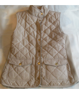 Adrienne Vittadini Womens Quilted Vest Zipper/Snap Size M Beige - €39,06 EUR