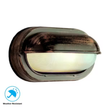 Trans Globe Mesa II 1-Light Rust Oval Bulkhead Outdoor Wall Light Fixture 4125RT - £16.68 GBP
