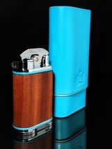 Brizard Positano Leather Cigar Carrying Case with Table Lighter NIB ( No Fuel ) image 2