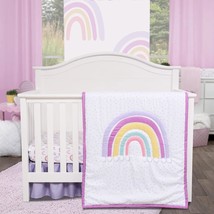 Rainbow Crib Bedding Sets For Girls - 3 Piece Standard Size Baby Bedding... - $49.99