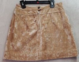 Free People A Line Skirt Womens Size 0 Gold Velour Zip Pockets Lined Flat Front - £21.35 GBP