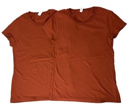 2 Pack Women&#39;s Classic Tee American Apparel Comfort T-Shirt Cotton Pumpk... - $7.99