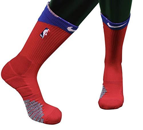 Nike NBA Authentics Detroit Pistons Basketball Crew Socks Team Issued (Red/Blue)