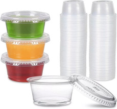 200 Set 2oz Disposable Clear Plastic, Ideal for  Condiment and Sauce Cup... - £19.11 GBP