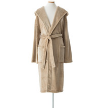 Pine Cone Hill Selke Fleece Hooded Robe Color Linen, One Size - $110.00