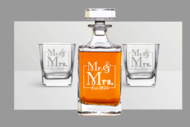 Personalized Gift Whiskey Decanter Set Engraved Whiskey Glasses Set Whisky Glass - £12.49 GBP+
