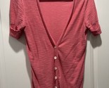 Banana Republic Cardigan Sweater, M Coral Short Sleeved, Pre-Owned - $7.69