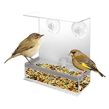 Kovot (2 Pack Acrylic Window Bird Feeder and Perch - View Birds Close-Up... - $18.95