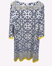Women's Haani Yellow and Blue Pattern Dress Size 2XL - $38.79