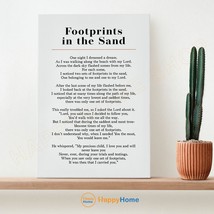 Footprints in the Sand Poem Wall Art Scripture Prayer Print Christian Decor-P887 - £19.70 GBP+