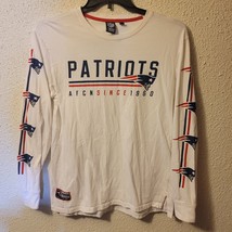 New England Patriots T-Shirt Mens L Large Gray Long Sleeve NFL Team Apparel Tee - £6.27 GBP