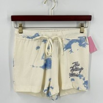 The Rollings Stones Drawstring Shorts Sz S Cream Blue Tie Dye Casual Wom... - $19.80