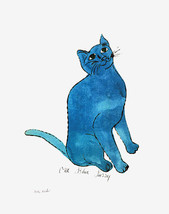 One Blue Pussy by Andy Warhol Poster Print 1954 Sam Cat - £27.52 GBP