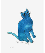 One Blue Pussy by Andy Warhol Poster Print 1954 Sam Cat - £27.90 GBP