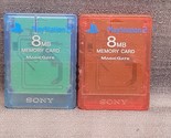 Sony PlayStation 2 Memory Card PS2 Red &amp; Blue MagicGate SCPH-10020 - $19.80