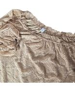 Cato Women&#39;s Gilded Glam Blouse Top Size Small Burlap Brown Bell Sleeve ... - $34.23 CAD