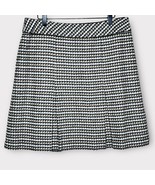 TALBOTS wool blend houndstooth box pleat skirt gray/tan/cream/ black siz... - £26.97 GBP