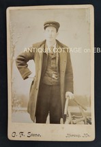 Antique Photo Norway Me Man Uniform Train Railroad Conductor Cabinet Card - £38.38 GBP