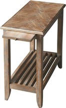 Chairside Table End Side Dusty Trail Distressed Gray Tan Rubberwood Cherr - £552.09 GBP
