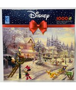 Ceaco Disney Mickey&#39;s Victorian Christmas Lights Jigsaw Puzzle by Thomas... - $21.61