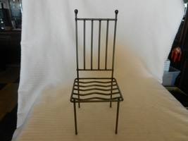 Gray Tone Hand Made Metal Chair For Doll or Teddy Bear Display 11.75&quot; Tall - £31.96 GBP