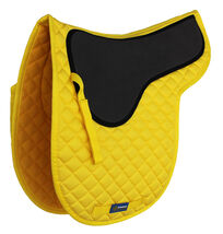 Horse English Saddle Pad Cotton Quilted Trail Contoured Gel Yellow 72135 - $37.61
