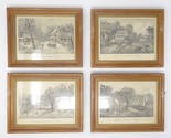 Antique Currier &amp; Ives Lithograph American Homestead Spring Summer Autum... - $742.50