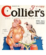 Collier&#39;s Chimpanzees NRA 1934 Lithograph Magazine Cover Antique Art DWCC1 - €34,74 EUR