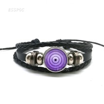 Sharingan Eye Bracelet Anime Naruto Braided Leather Bracelet Naruto Sasuke Uchih - £10.50 GBP