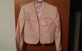 VTG Austin Hill Petites Size 8 100% Wool Pink Peach Jacket Mid Waist Lon... - $24.99