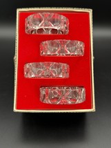 Set of 4 Crystal Napkin Rings – Vintage Faceted Glass – Elegant Tableware - $350.10 MXN