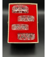 Set of 4 Crystal Napkin Rings – Vintage Faceted Glass – Elegant Tableware - $350.10 MXN