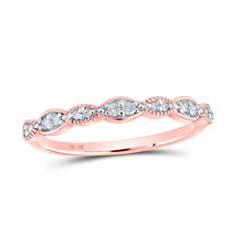 10kt Rose Gold Womens Round Diamond Stackable Band Ring 1/8 Cttw - £187.71 GBP