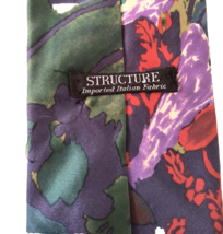Structure Men&#39;s Classic Style Tie Silk Multicolor Abstract Made in the USA - £11.19 GBP