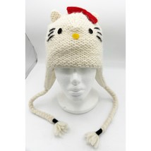 Hello Kitty Sanrio x Knit Wits deLux Knit Pilot Hat Cream Adult  One Size - £15.18 GBP